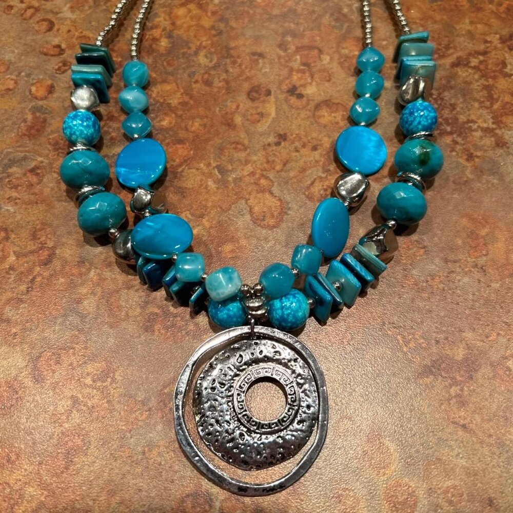 Chunky turquoise necklace - Picture 2 of 2